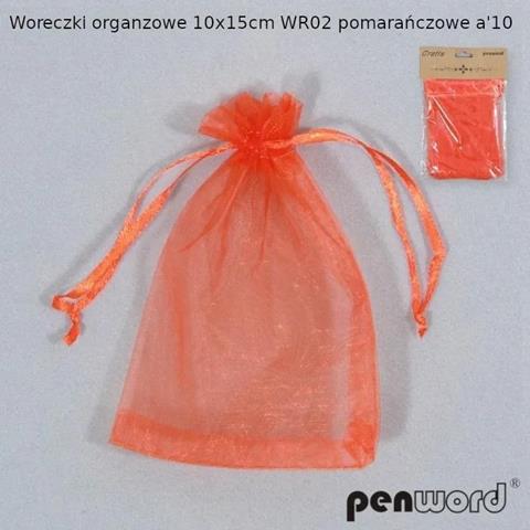 woreczki organzowe 10x15cm pomarańczowe op 10szt psh