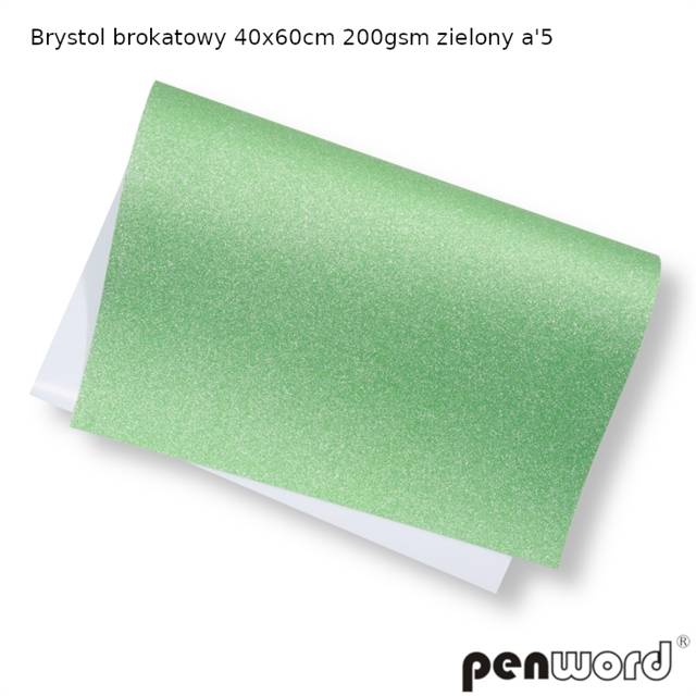 brystol brokat zielony 40*60cm 5ark. psh