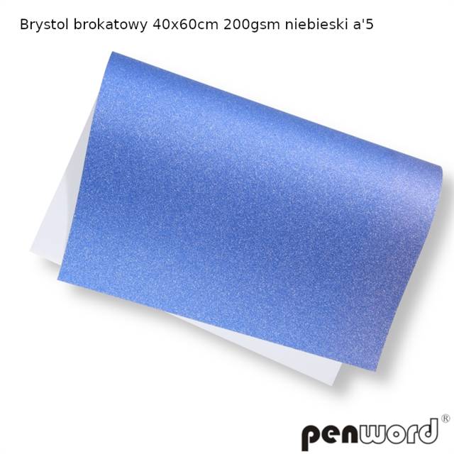 brystol brokat niebieski 40*60cm 5ark.  psh