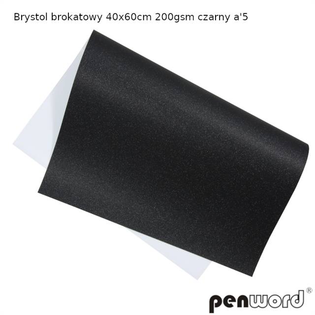 brystol brokat czarny 40*60cm 5ark. psh