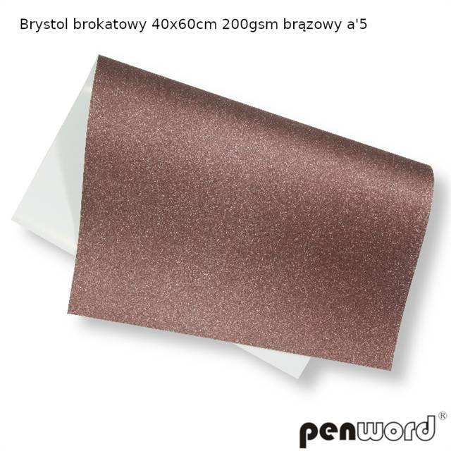 brystol brokat brązowy 40*60cm 5ark. psh