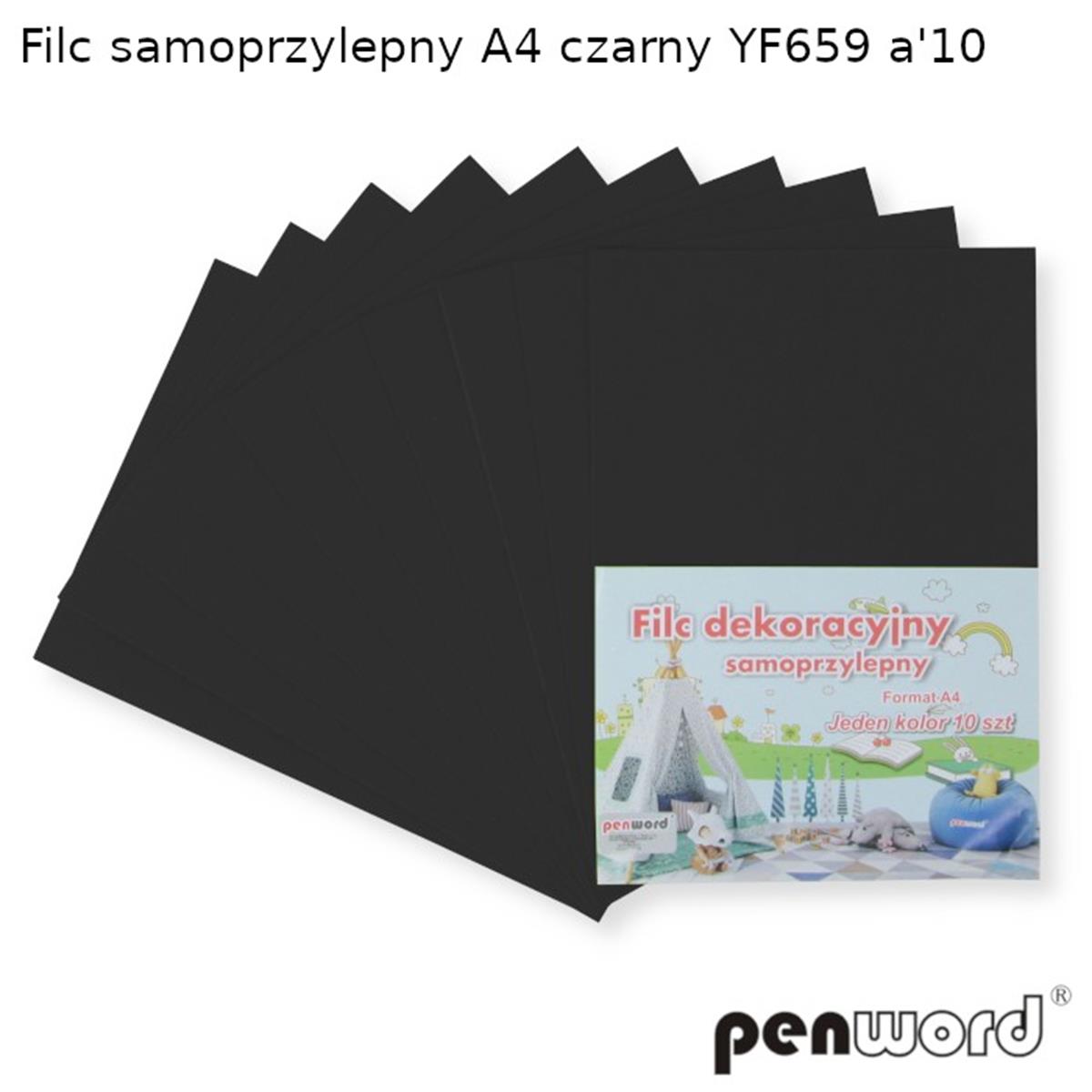 filc samoprzylepny a4 czarny 10 ark.psh yf659