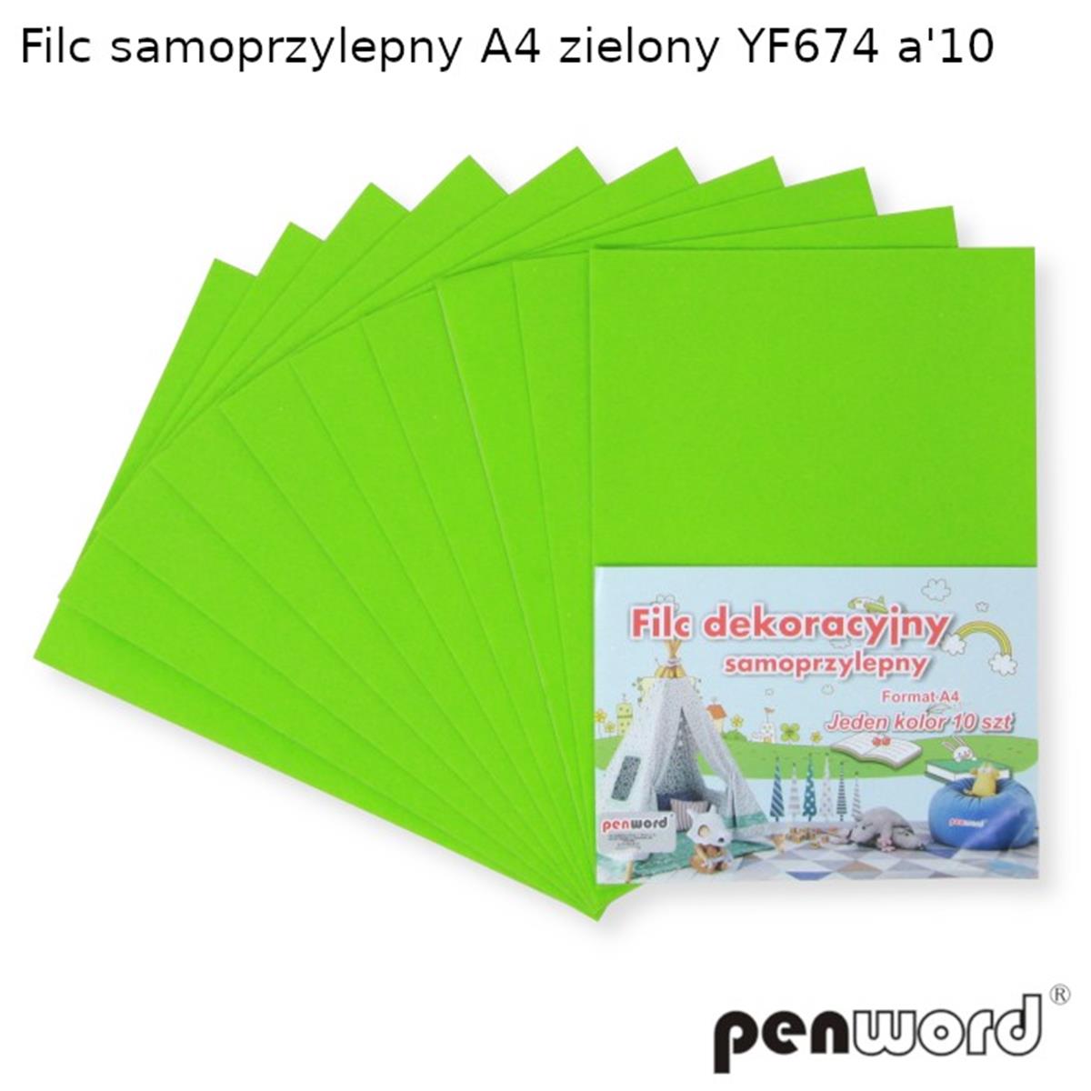 filc samoprzylepny a4 zielony 10 ark.f674 psh