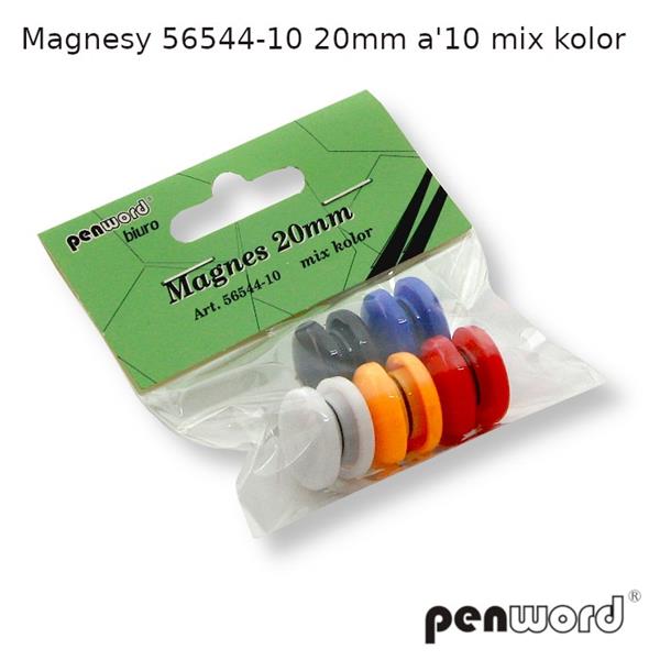 magnes 20mm mix kolor 10szt. 56544-10   psh