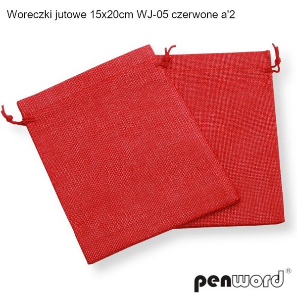 worek jutowy 15cm*20cm wj-05 czerwony   a'2 psh /10/