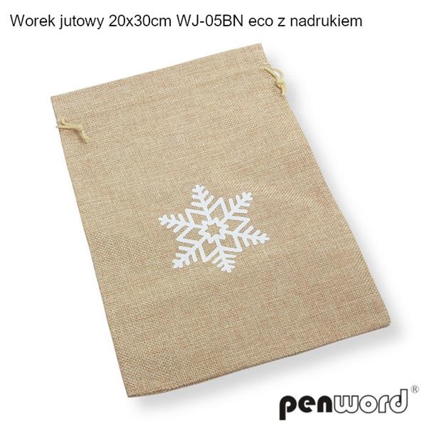 worek jutowy 20cm*30cm wj-05bn eco      gwiazdka z nadrukiem psh /10/