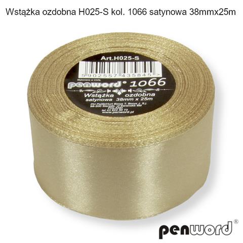 WSTĄ˝KA OZDOBNA 38MM*25M H025-S 1066 ZŁOTA SATYNOWA PSH