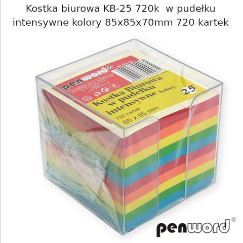kostka biurowa w pudełku intensywne     kolory 85*85*70mm 720 kartek kb-25 psh  /6/