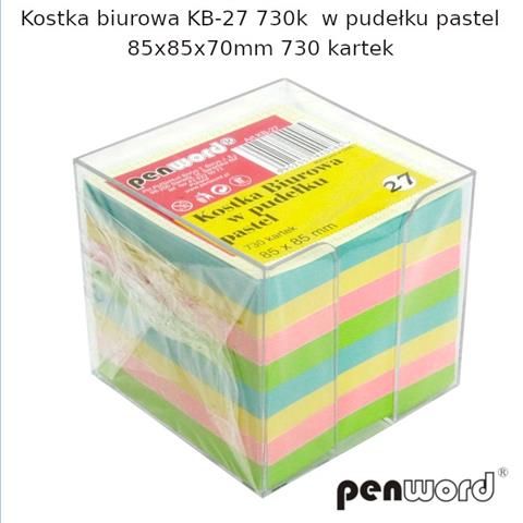 kostka biurowa w pudełku pastel mix 85*85*70mm 730 kartek kb-27 psh  /6/