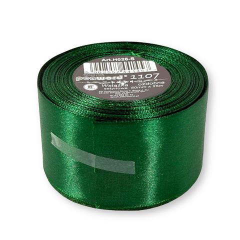 WSTĄŻKA OZDOBNA 50MMX25MM H026 1107 ZIELONA SATYNOWA PSH /5/