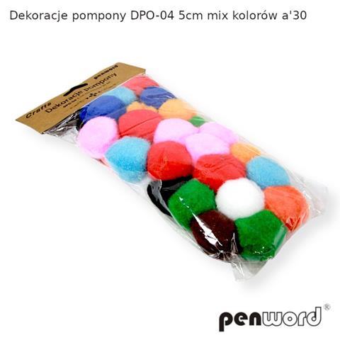 DEKORACJE POMPONY DPO-04 5cm MIX KOLORÓW a'30 PSH