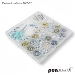 ZESTAW KORALIKÓW DKZ-02 ZAWIERA 497 ELEMTÓW + KORALIKI 6MM NOŻYCZKI,ŻYŁKA PSH