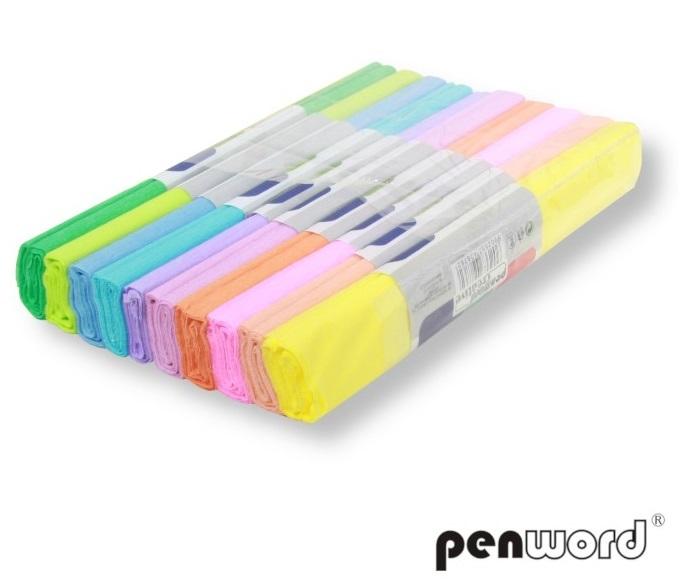 BIBUŁA MARSZCZONA 200*25CM A'10 MIX 10  KOLORÓW PASTEL PSH