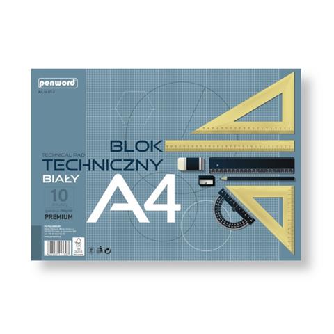 BLOK TECHNICZNY A4 BIAŁY 10K/250G PREMIUM BT-2 PSH /10/