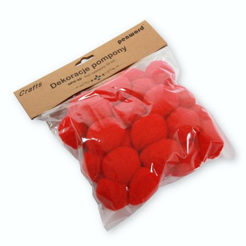 DEKORACJE POMPONY DPO-20 5cm CZERWONE a'30 PSH