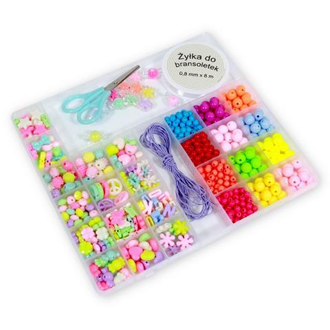 ZESTAW KORALIKÓW DKZ-05 ZAWIERA 530 ELEMNTY KORALIKI,NOŻYCZKI,ŻYŁKA PSH /6/