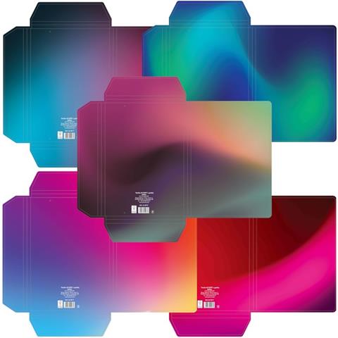 TECZKA A4 Z GUMKĄ SOFT MIX 5 KOLORÓW    OMBRE 350G/M2 CF-7MIX PSH /10/