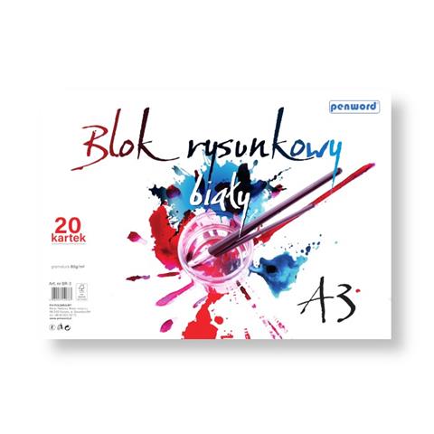 BLOK RYSUNKOWY A3 BIAŁY 20K/80G BR-3PSH /5/