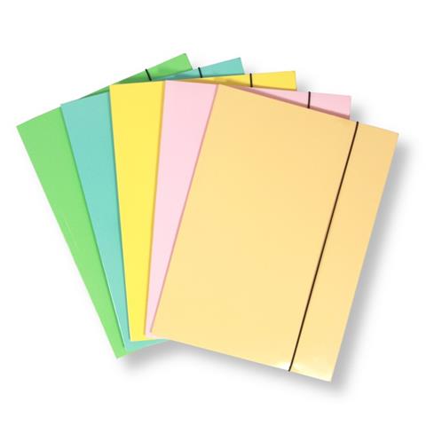 TECZKA A4 Z GUMKĄ LAMINOWANA MIX KOLOR  PASTEL 350G/M2 CF-8 PSH /10/