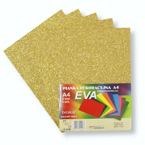 PIANKA EVA BROKAT ZŁOTY 2 BIODEGRADOWALNA 21*29,7CM 5 ARKUSZY PSH BGLE-007