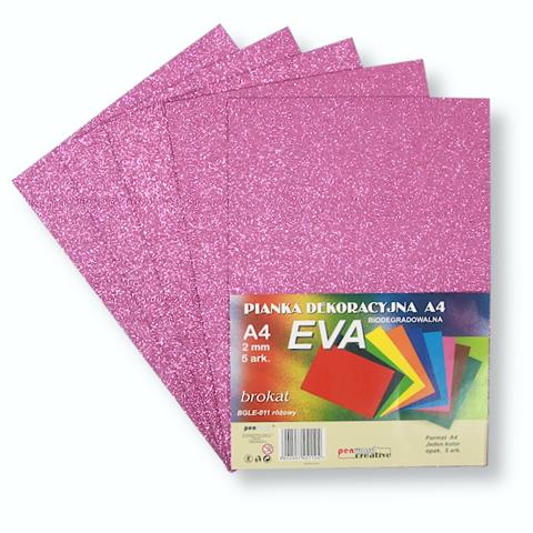 PIANKA EVA BROKAT RÓŻOWA BIODEGRADOWALNA21*29,7CM 5 ARKUSZY PSH BGLE-011