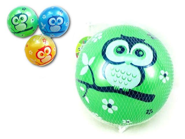 BIGTOYS PIŁKA 23CM GUMOWA SOWA W SIATCE BPIŁ6241