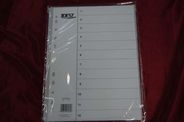 PRZEKŁADKI NUMERYCZNE A4 297*210  /1-12/IDEST