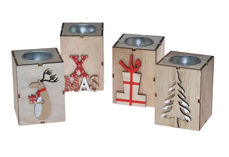 ARPEX-BN ŚWIECZNIK DREWNIANY BD7454