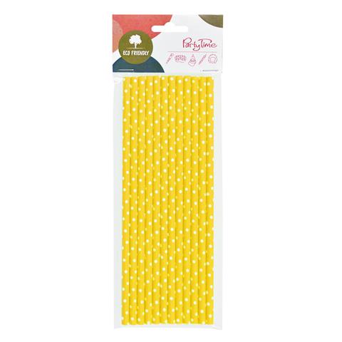 arpex słomki papierowe a'12 żółte w białe kropki ks9181fzol