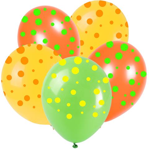 ARPEX-PARTY BALONY NEONOWE KROPKI 5szt