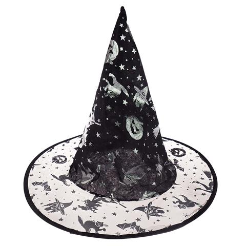 ARPEX KAPELUSZ CZAROWNICY Z TRANSPARENTNYM RONDEM HALLOWEENA