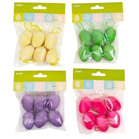 ARPEX-WN DEKORACYJNE JAJECZKA FLOKOWANE MAŁE (6SZT.)