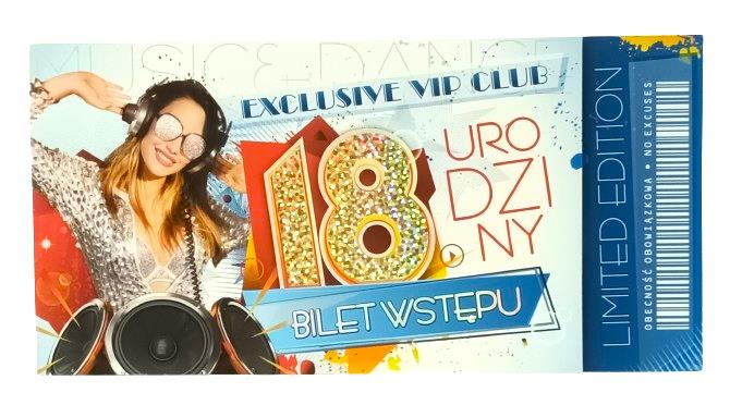 art nuvo zaproszenia 18 urodziny bilety   zb 06 op 10szt