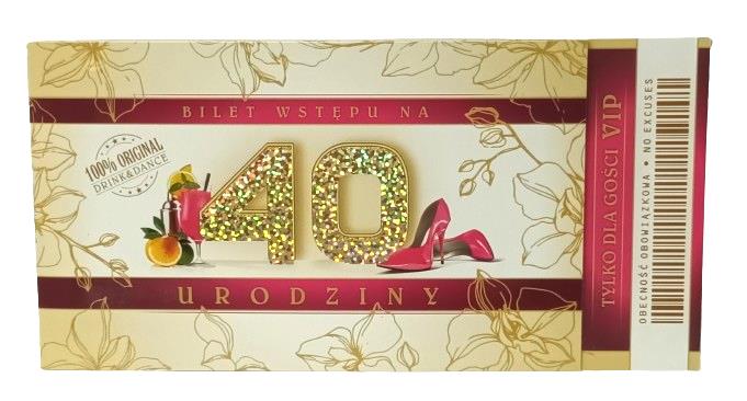 art nuvo zaproszenia 40 urodziny  bilety  zb 08 op10szt