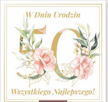 art nuvo kartka 50 urodziny kwiatowa ck-03