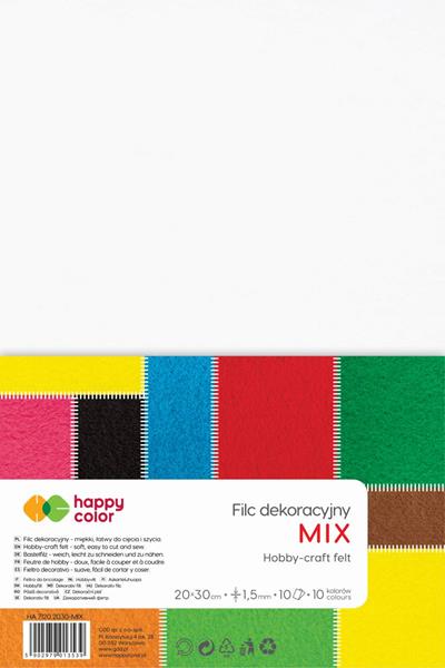 gdd filc dekoracyjny 20*30cm a'10 1,5mm mix kolorów