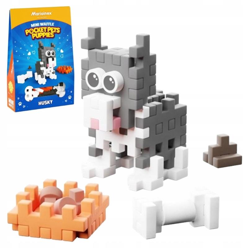 MARIO-KLOCKI MINI WAFLE POCKET PETS PUPPIES SYBERYJSKI HUSKY