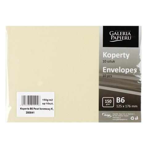 KOPERTA B6 150g/10szt KREMOWY PEARL 280841 ARGO
