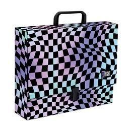 MAJEWSKI TECZKA Z RĄCZKĄ A4 XL 33x24,8x9CM ST.RIGHT WAVY CHESSBOARD