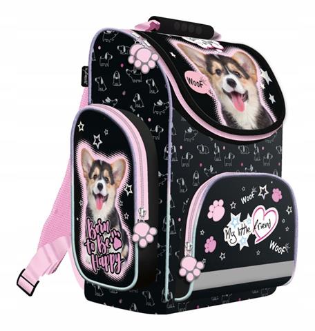 MAJEWSKI TORNISTER SZKOLNY MY LITTLE FRIEND BLACK GLITTER DOG