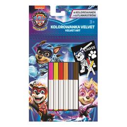 MAJEWSKI KOLOROWANKA VELVET 6 KOLOROWANEK + 6 FLAMASTRÓW PSI PATROL /12/