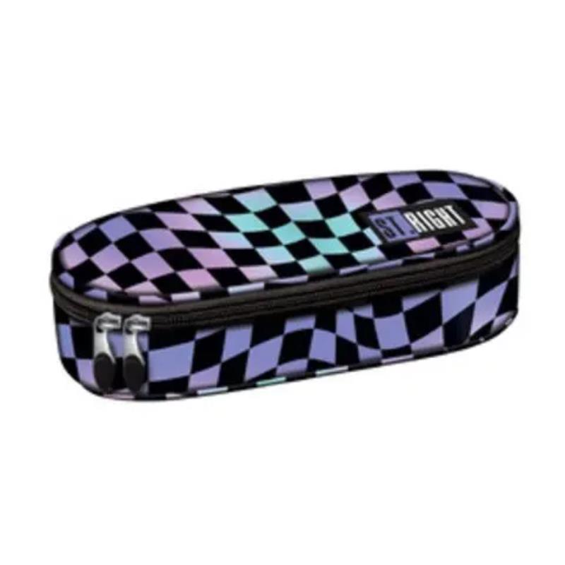 MAJEWSKI PIÓRNIK SASZETKA USZTYWNIANA Z WEWNĘTRZNĄ KLAPKĄ ST.RIGHT WAVY CHESSBOARD PC-01