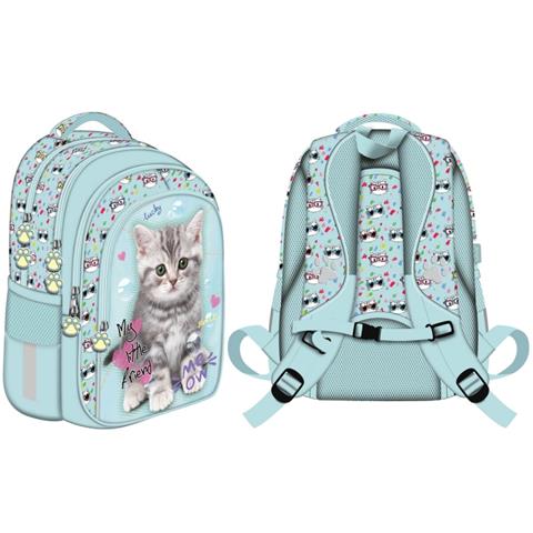 MAJEWSKI PLECAK 4-KOMOROWY BPL-58 MY LITTLE FRIEND MINT KITTY