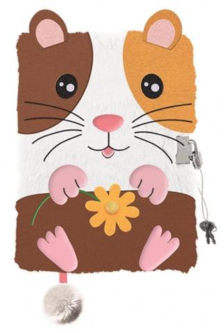 MAJEWSKI PAMIĘTNIK A5 96K Z KŁÓDKĄ 3D   GUINEA PIG