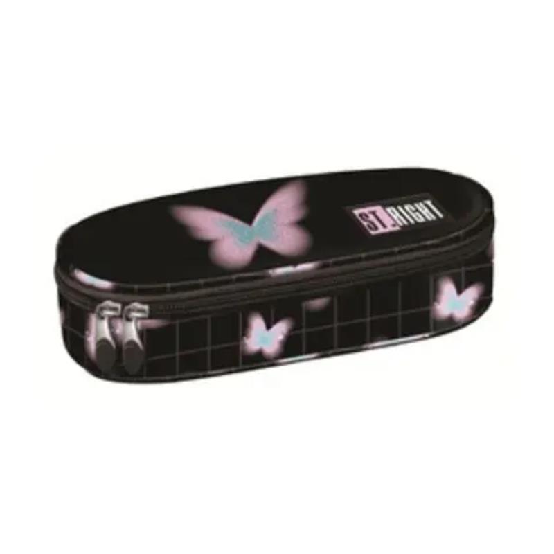 MAJEWSKI PIÓRNIK SASZETKA USZTYWNIONA Z WEWNĘTRZNĄ KLAPKĄ ST.RIGHT PASTEL BUTTERFLY PC-01