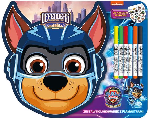 MAJEWSKI ZESTAW KOLOROWANEK Z FLAMASTRAMI 6SZT. PSI PATROL