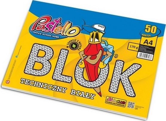 PASTELLO BLOK TECHNICZNY A4 50K 170G/M2 BIAŁY  /5/