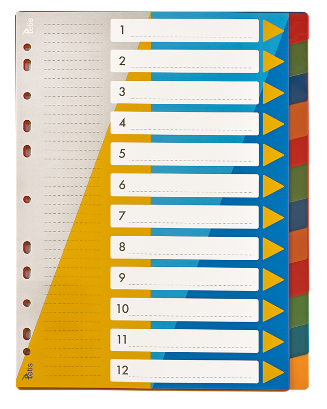 tetis przekładki numeryczne a4 297*210  /1-12/ bp630-12