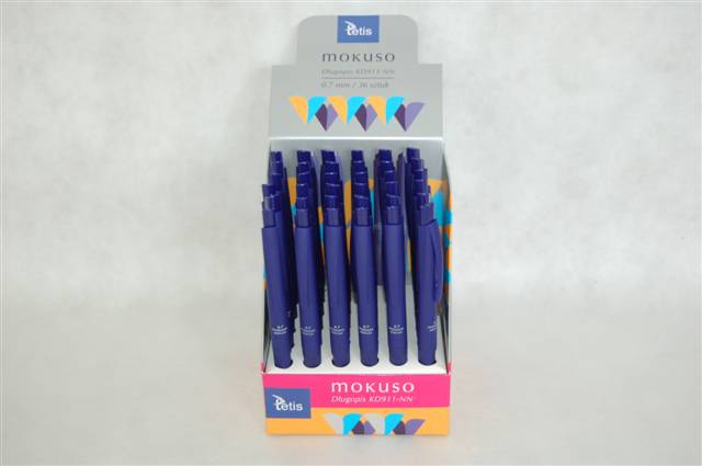 tetis długopis kd911-nn o,7mm mokuso automatyczny niebieski /36/