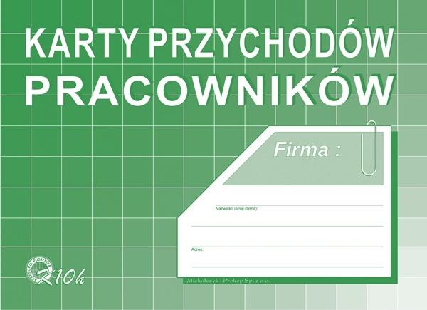 druk-k10h karty przychodów pracowników a5 m&p